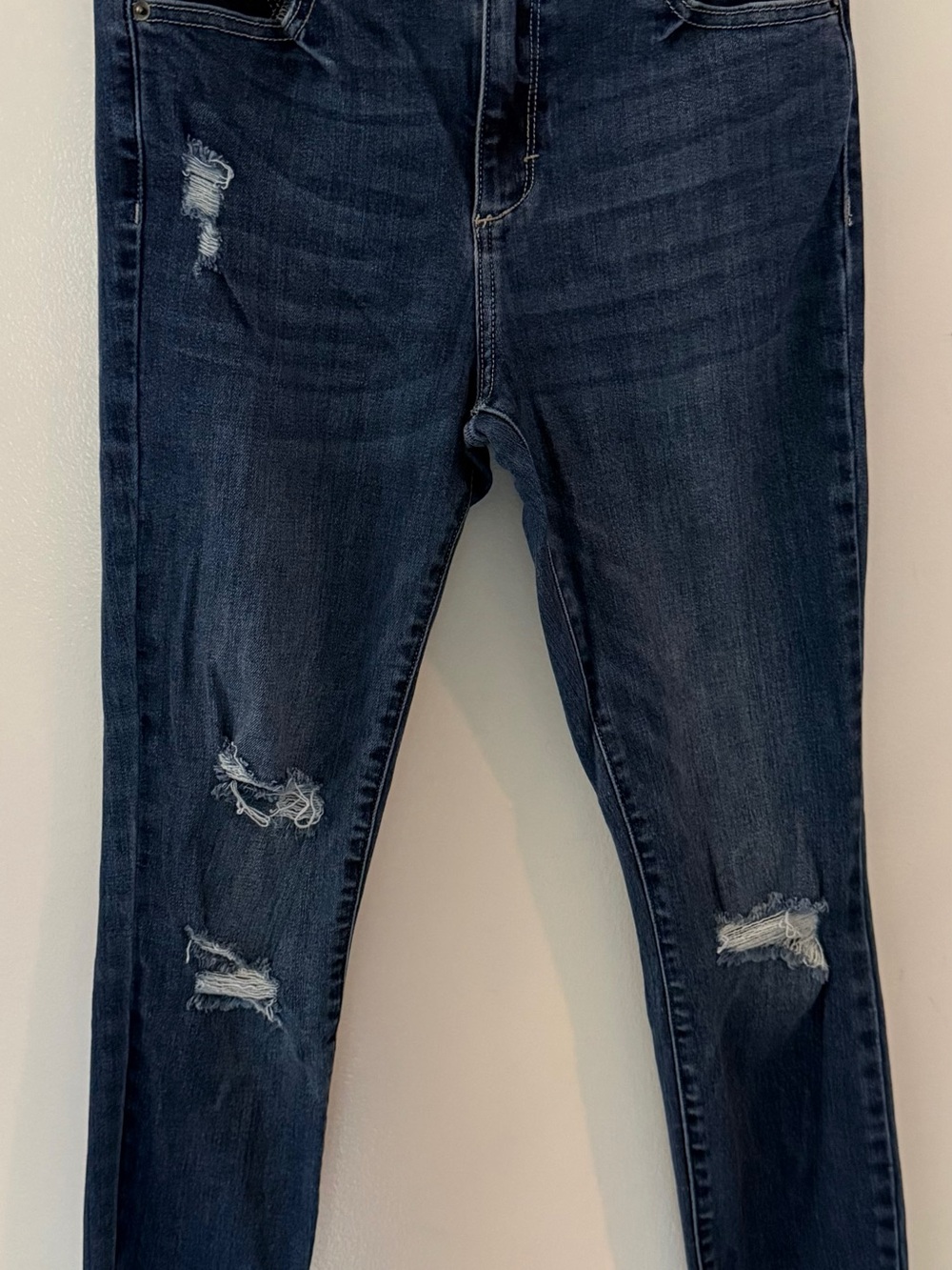 Hidden Jeans Dark Wash Distressed Raw Hem Skinny Jeans Women’s Size 28
